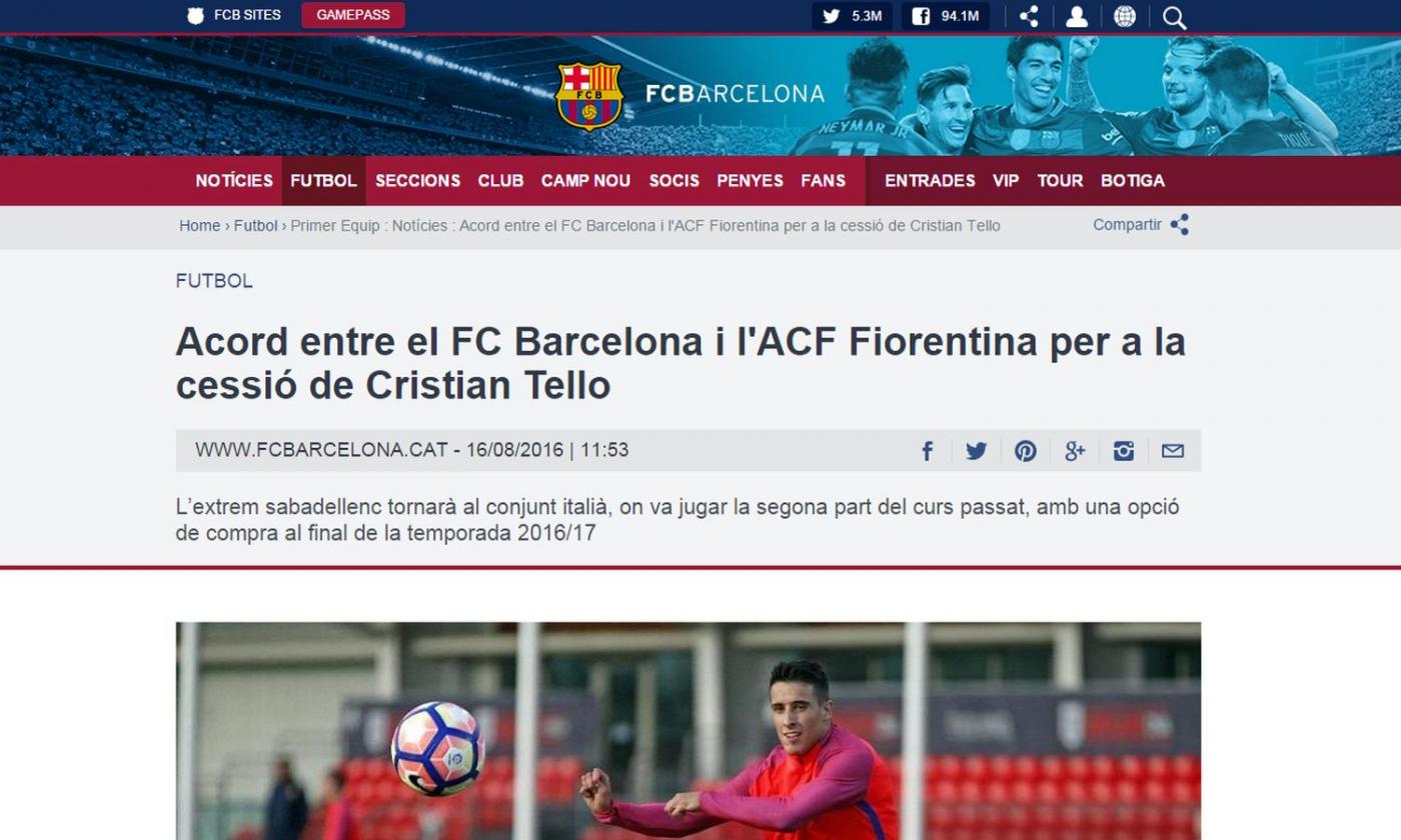 OFFICIAL: Tello joins Fiorentina