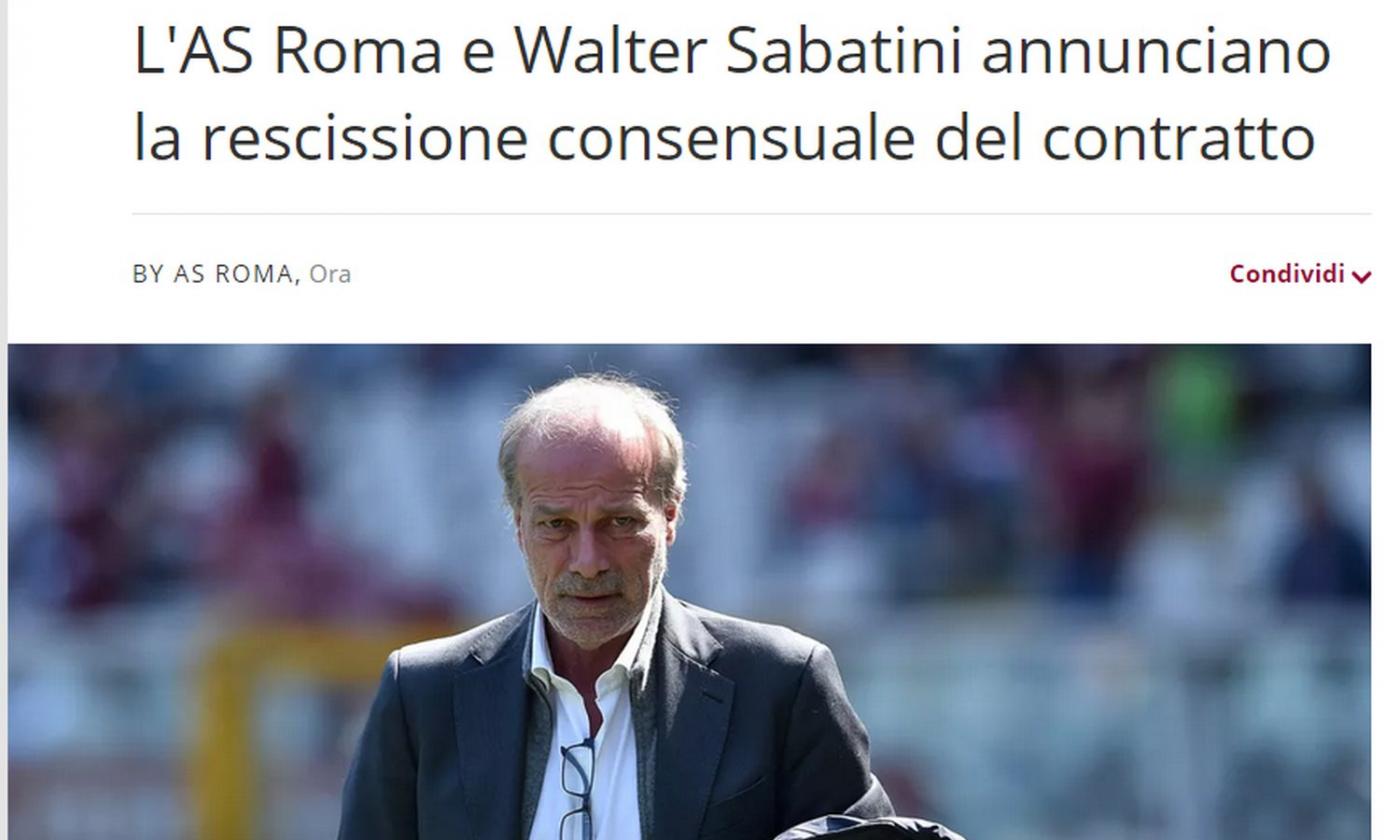 Roma, UFFICIALE: rescinde Sabatini, il saluto di Pallotta. Massara nuovo ds