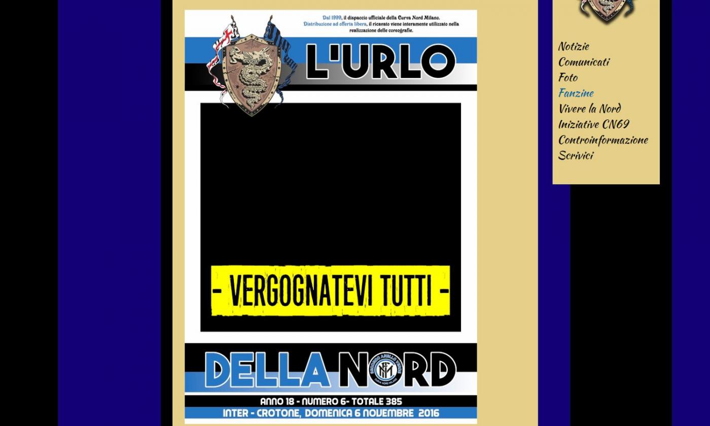 Inter, la Curva Nord pronta alla contestazione: 'Vergognatevi tutti'