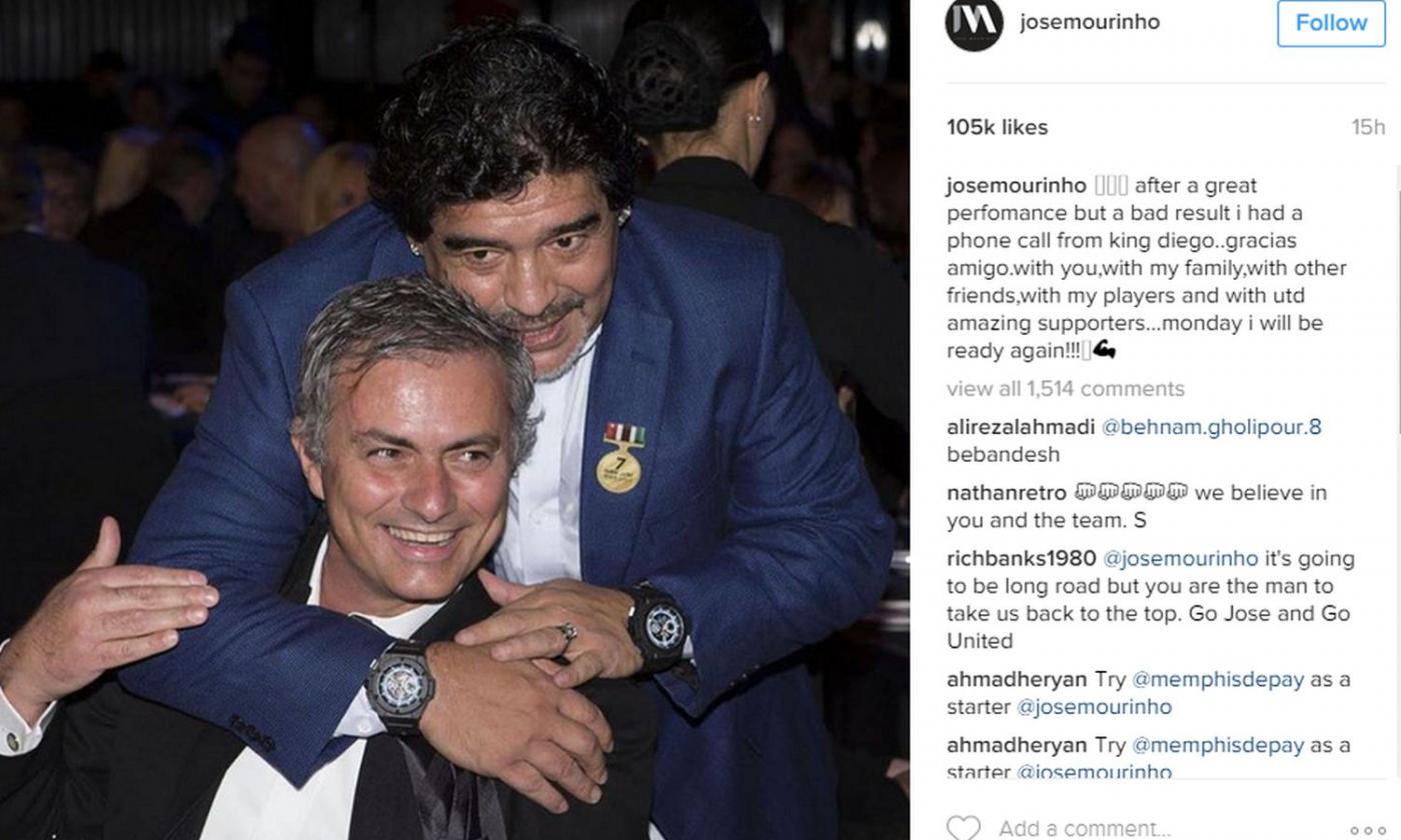 Maradona, quell'abbraccio con Mourinho VIDEO