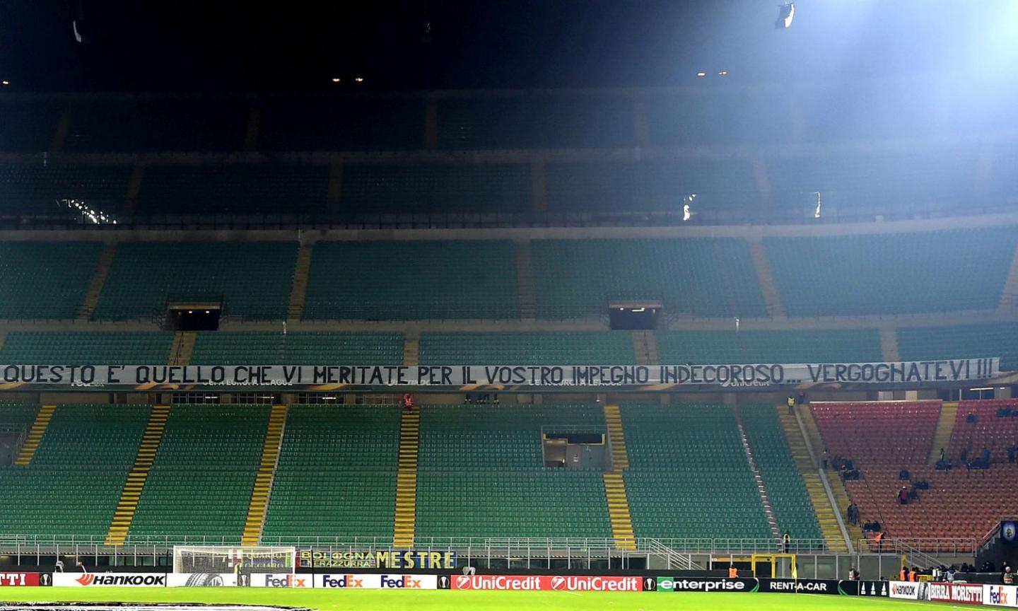 Inter, la Curva Nord diserta San Siro: 'Vi meritate questo, vergognatevi'