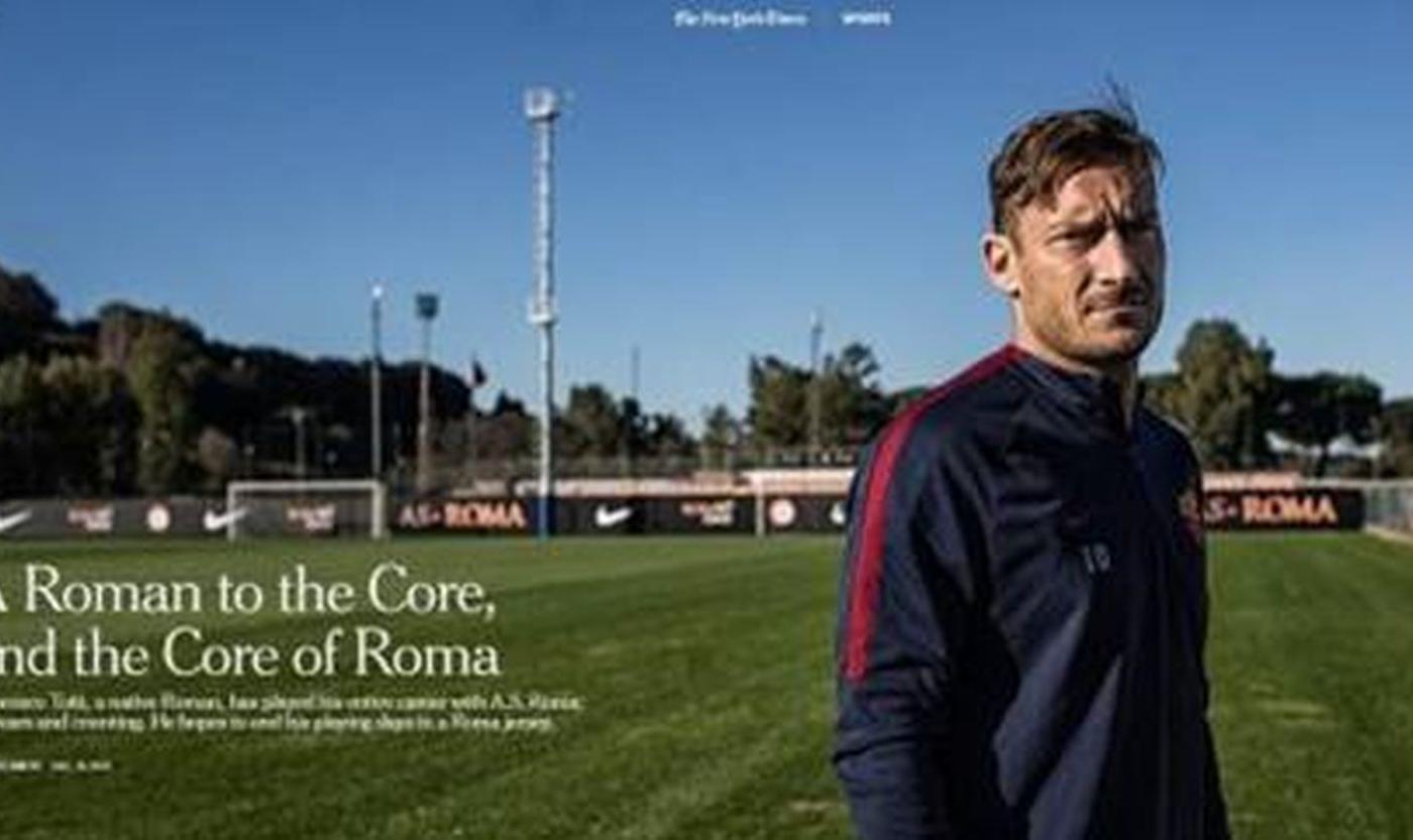 Il New York Times incorona Totti: 'E' il cuore, l'anima e il simbolo di Roma'