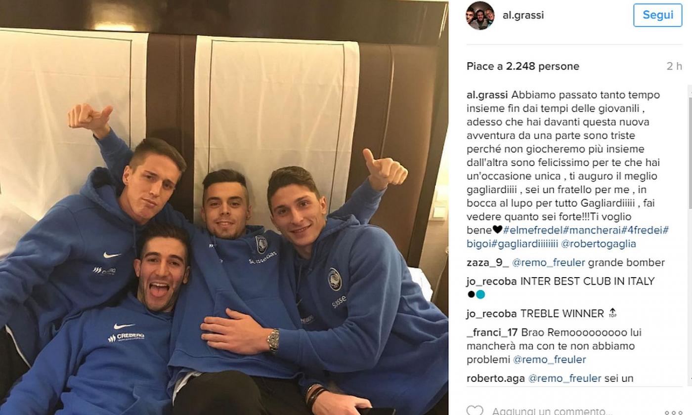 Conti e Grassi, messaggio di addio a Gagliardini: 'Siamo come fratelli'