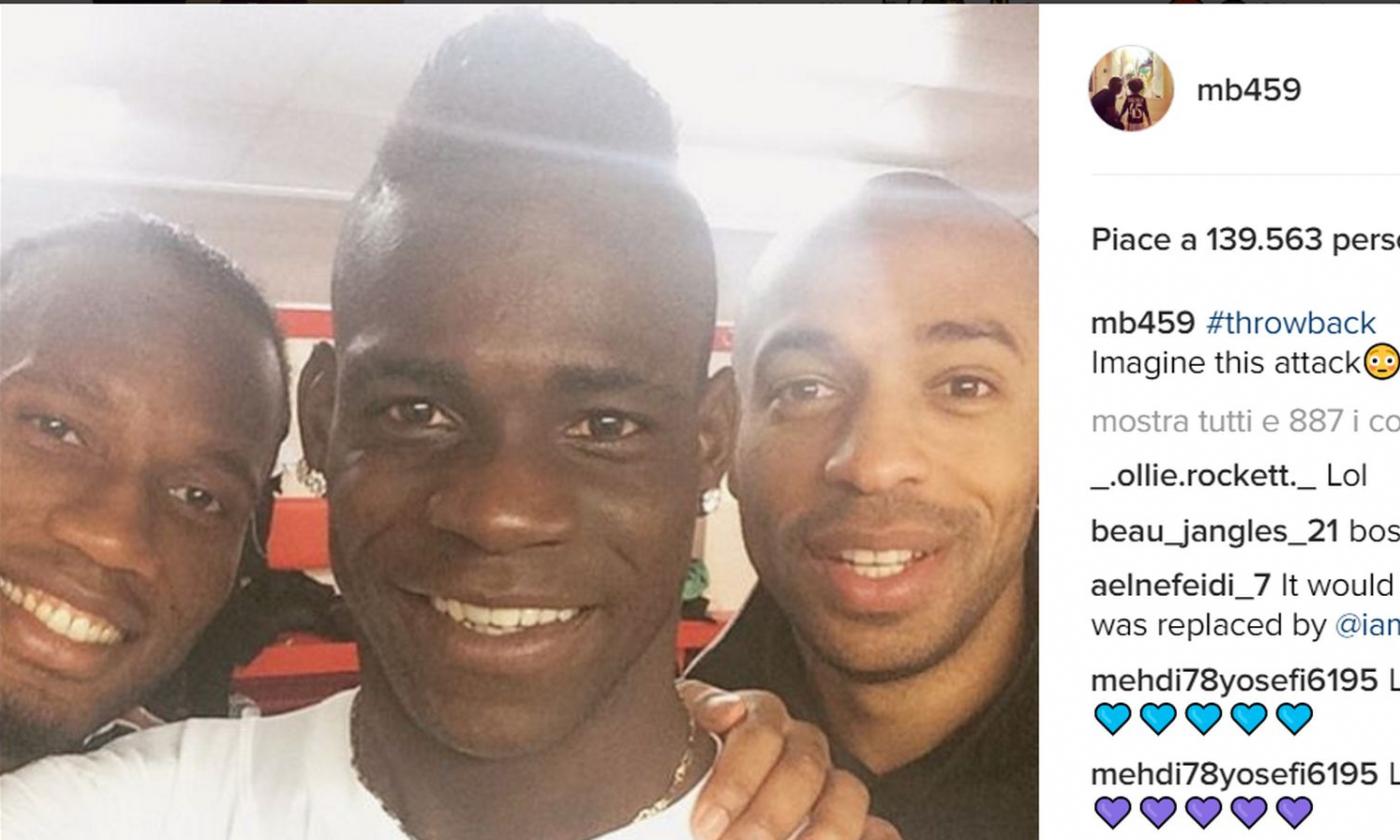 Balotelli con Henry e Drogba: 'Che tridente!' 