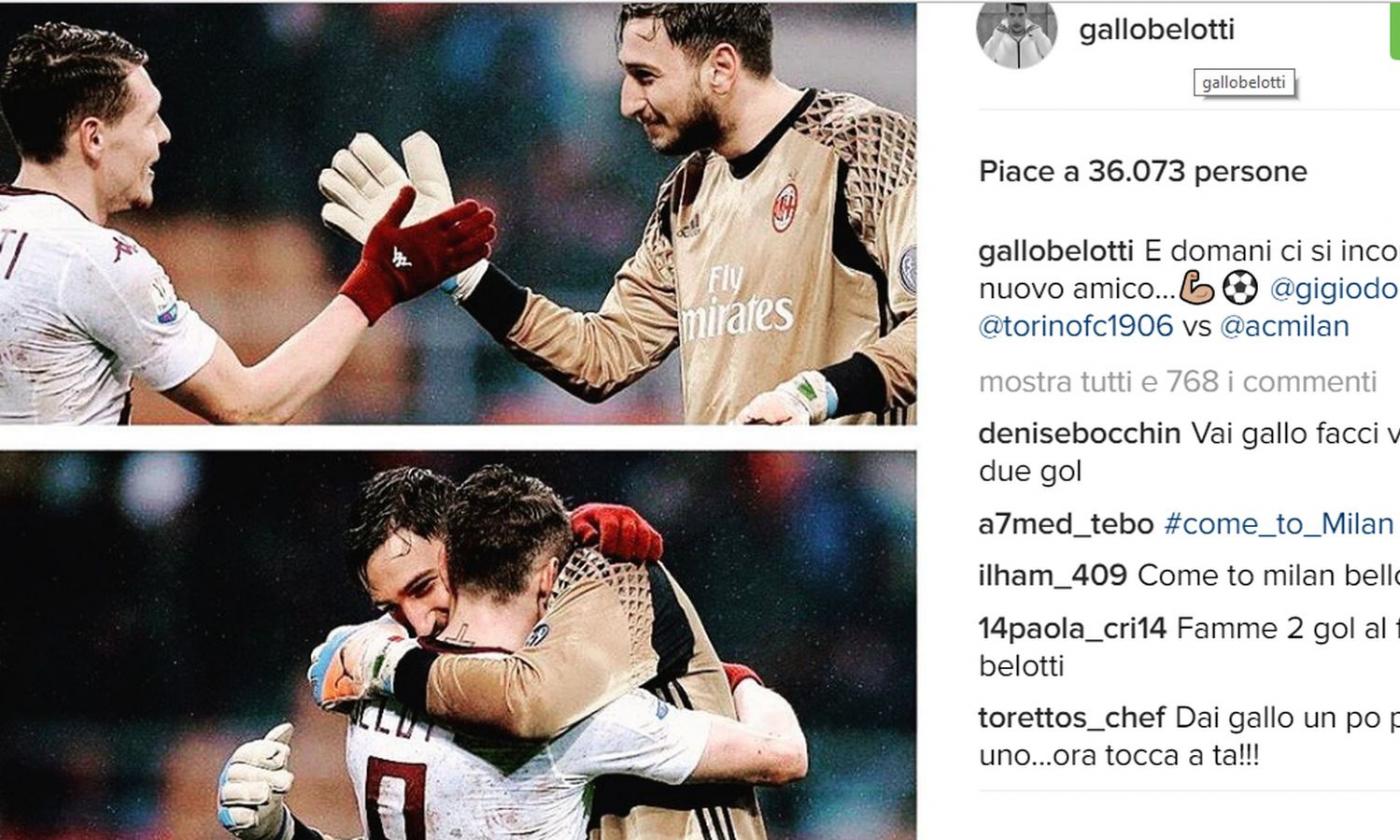 Torino-Milan, Belotti contro Donnarumma: 'Ci si incontra di nuovo amico...'