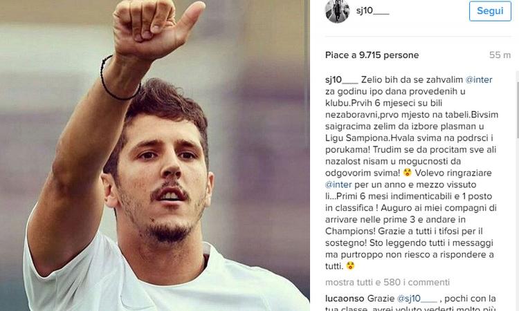 Jovetic ringrazia a metà l'Inter: 'Grazie per i primi 6 ...