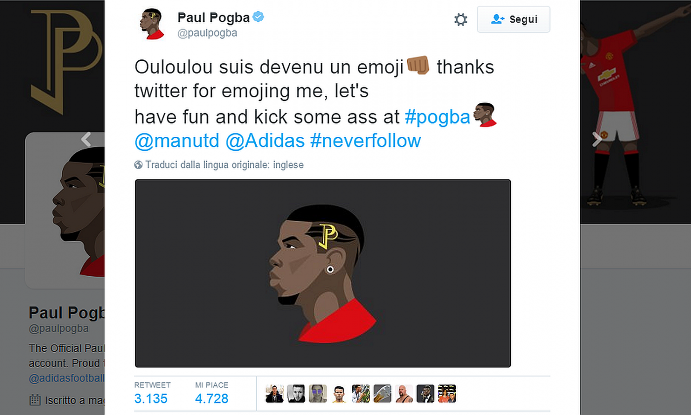 Su Twitter Pogba diventa un emoji