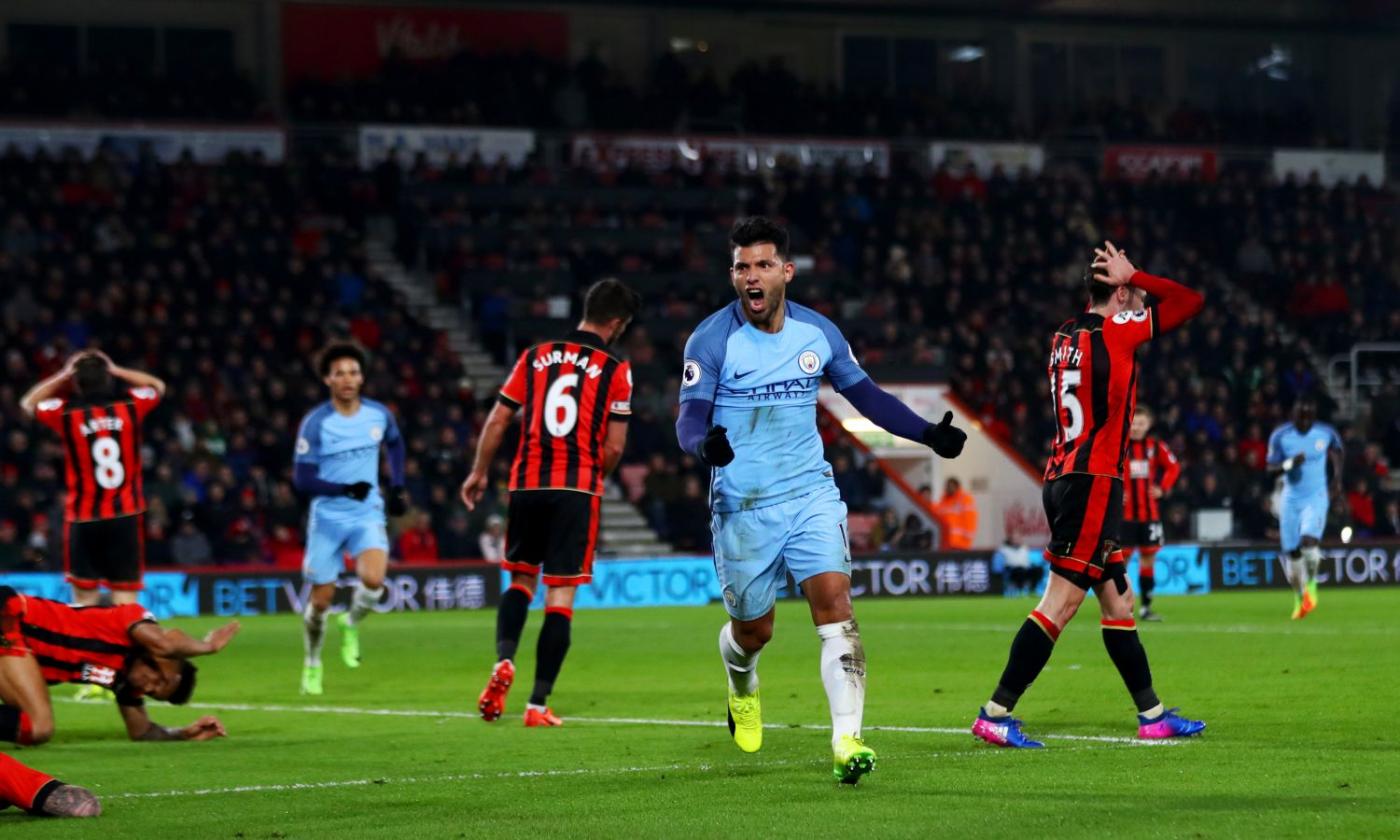 2-0 al Bournemouth, il City è secondo: Aguero torna al gol, ma Guardiola perde Gabriel Jesus