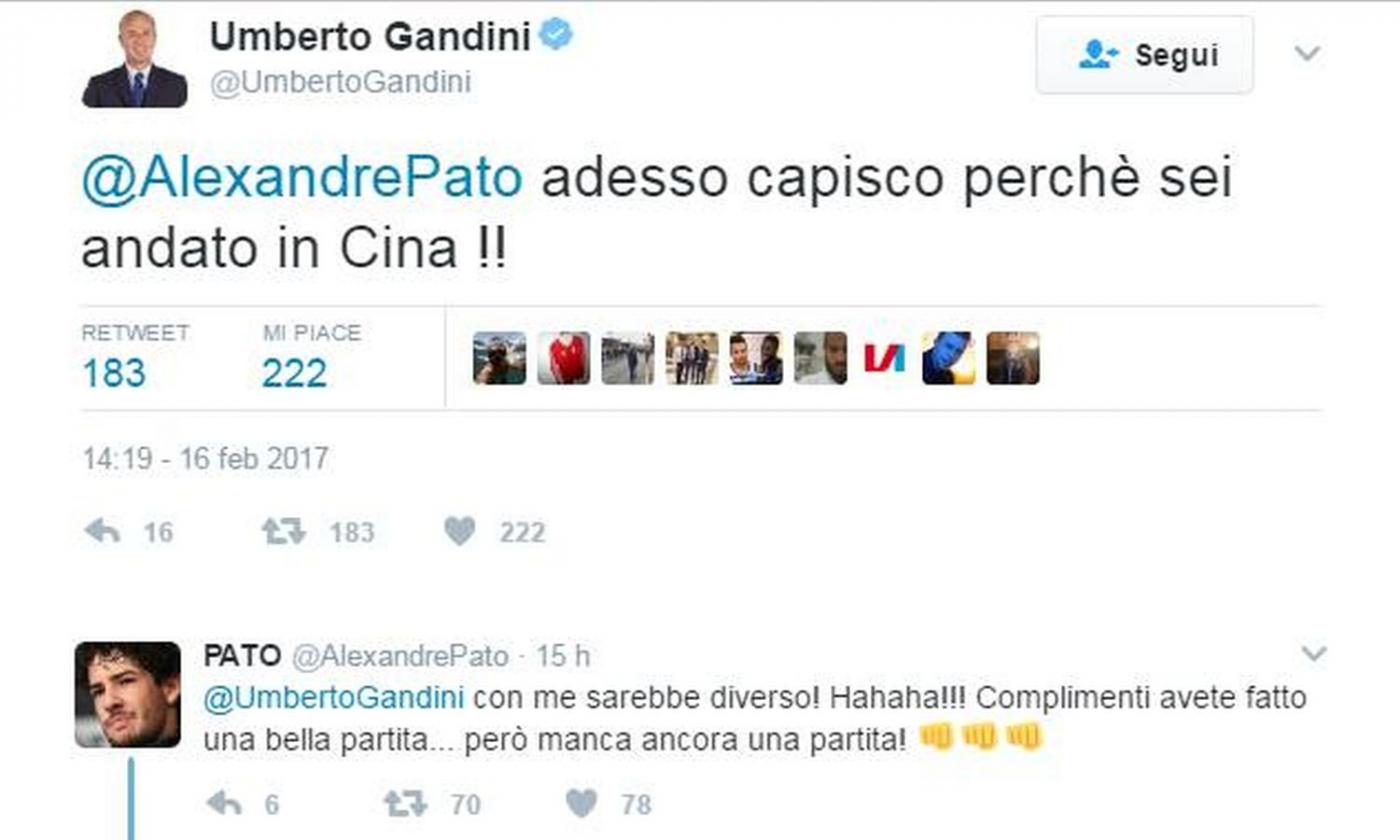 Roma, Gandini scherza con Pato: 'Ora capisco perché sei andato in Cina'