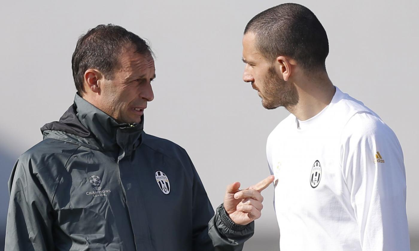 Video: Peace between Allegri and Bonucci as Juve duo shoot down transfer speculations