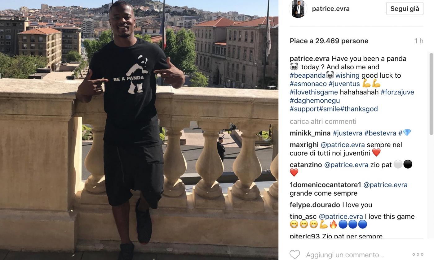 Juve, anche Evra tifa contro il Barcellona FOTO