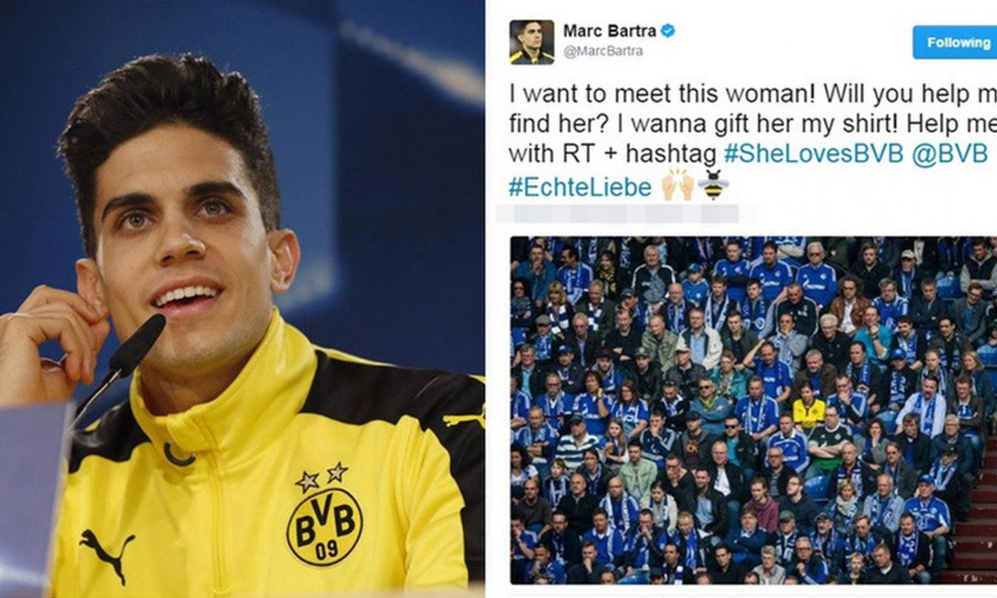 Momenti Di Gioia: tifosa Dortmund tra la marea Schalke, Bartra la incontra