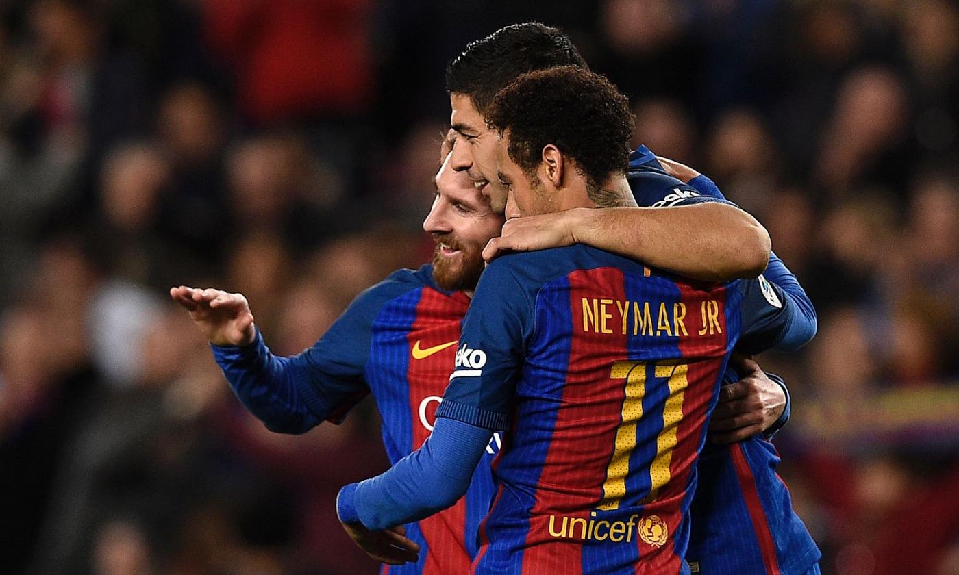 Barcellona, Messi-Suarez-Neymar a quota 100: il tridente spaventa la Juve