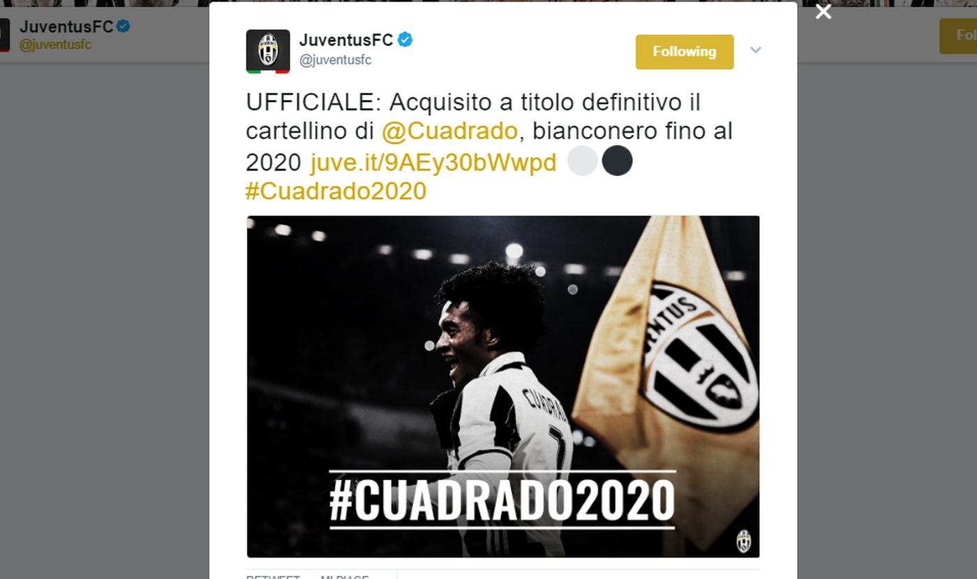 UFFICIALE: la Juve riscatta Cuadrado