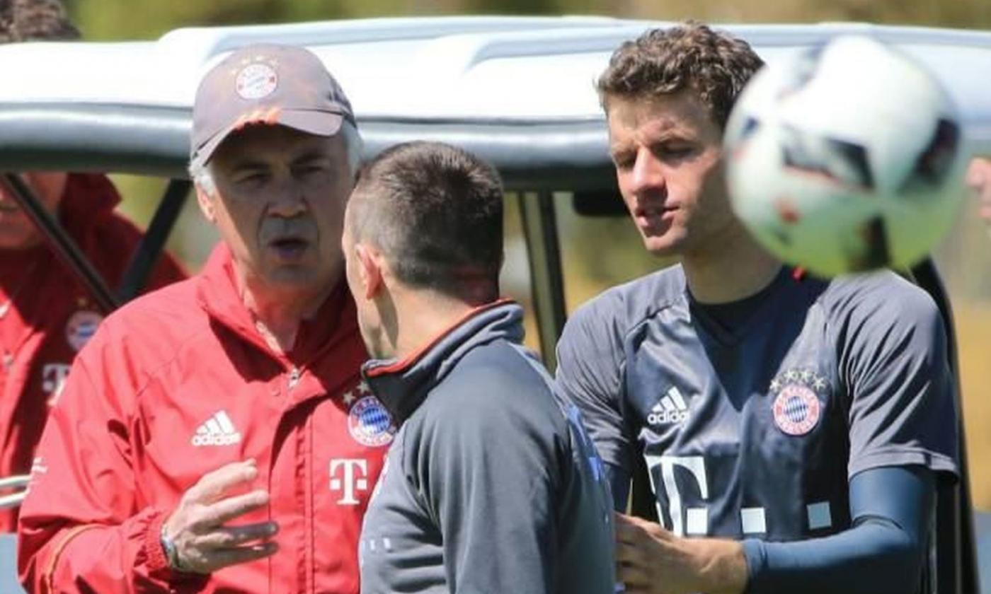 Bayern, tensione in allenamento tra Ribery e Ancelotti: interviene Muller