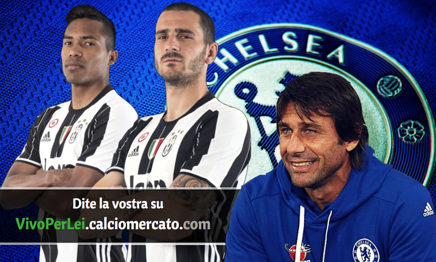 Conte, follie per la Juve: 110 milioni dal Chelsea per Bonucci e Alex Sandro