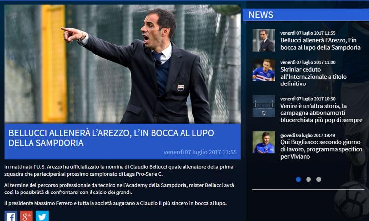 Sampdoria, UFFICIALE: Bellucci nuovo allenatore dell'Arezzo