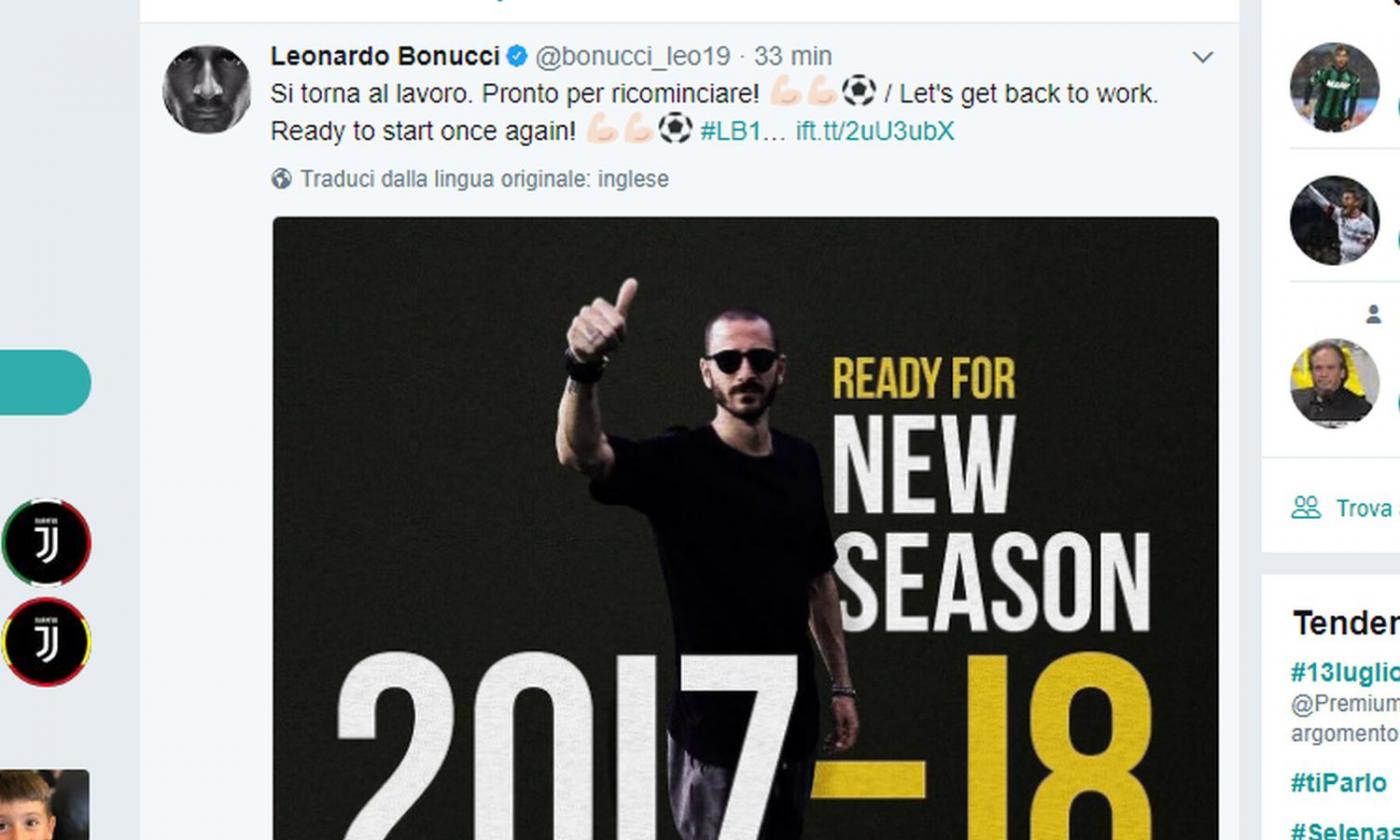 Botta e risposta social: Bonucci si dimentica la Juve, che risponde: 'Ecco la BBC'