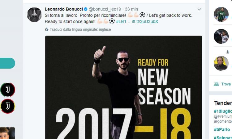 Botta e risposta social: Bonucci si dimentica la Juve, che risponde: 'Ecco la BBC'