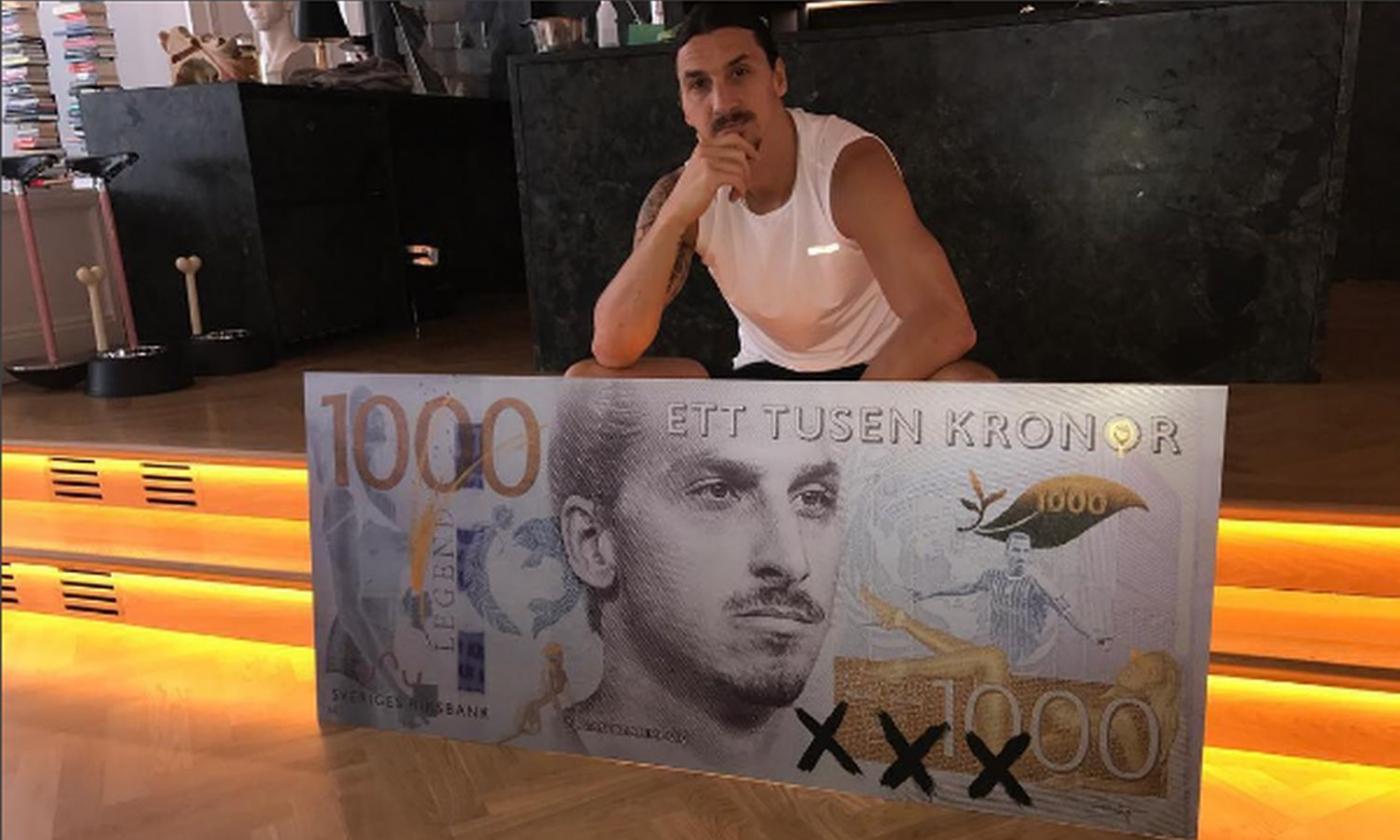 Ibra on the face of new Swedish currency...wearing a Milan jersey?