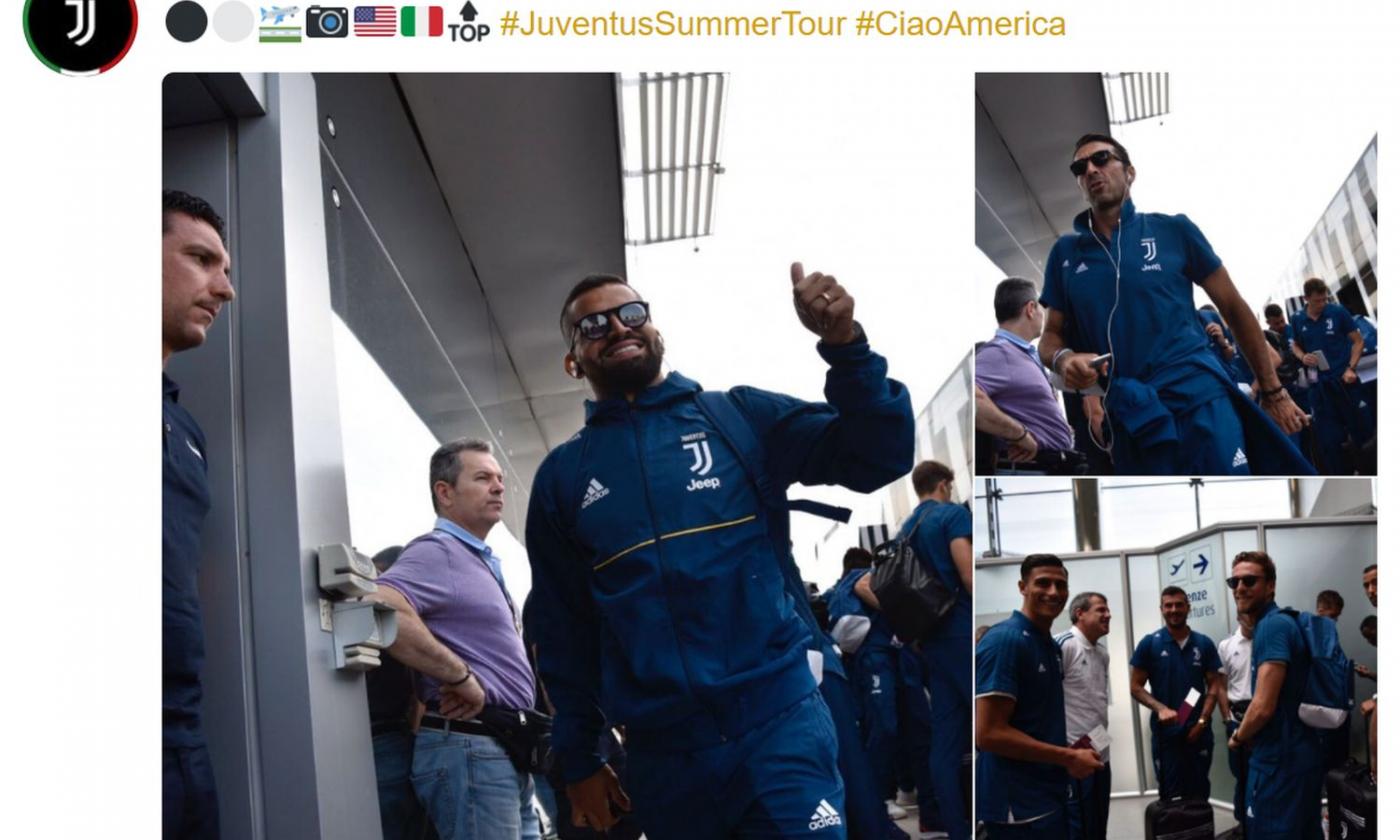 Juve a Caselle: alle 12 il volo per gli USA. FOTO e VIDEO