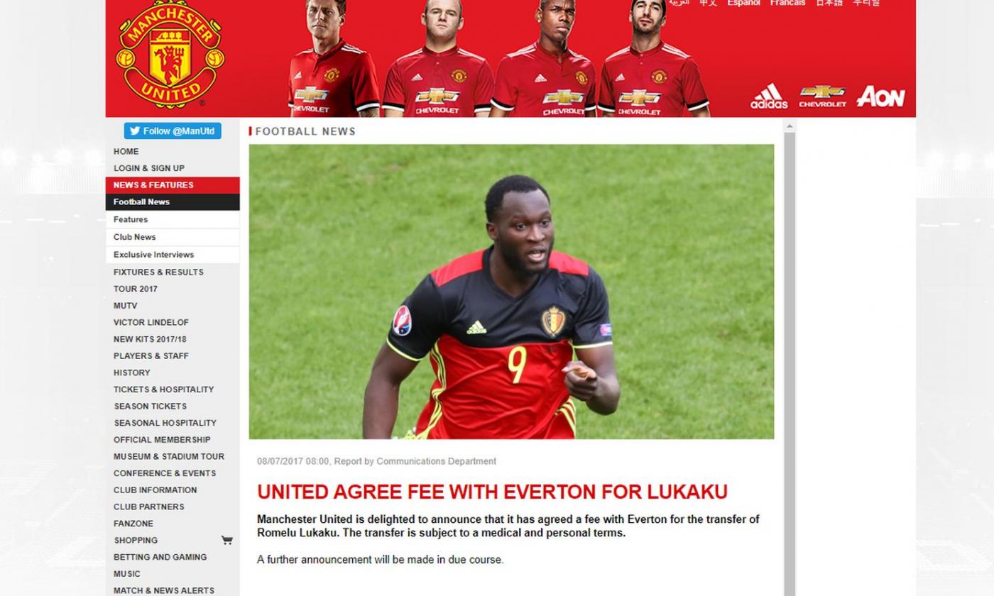 Lukaku expected to undergo Man U medical tomorrow in LA