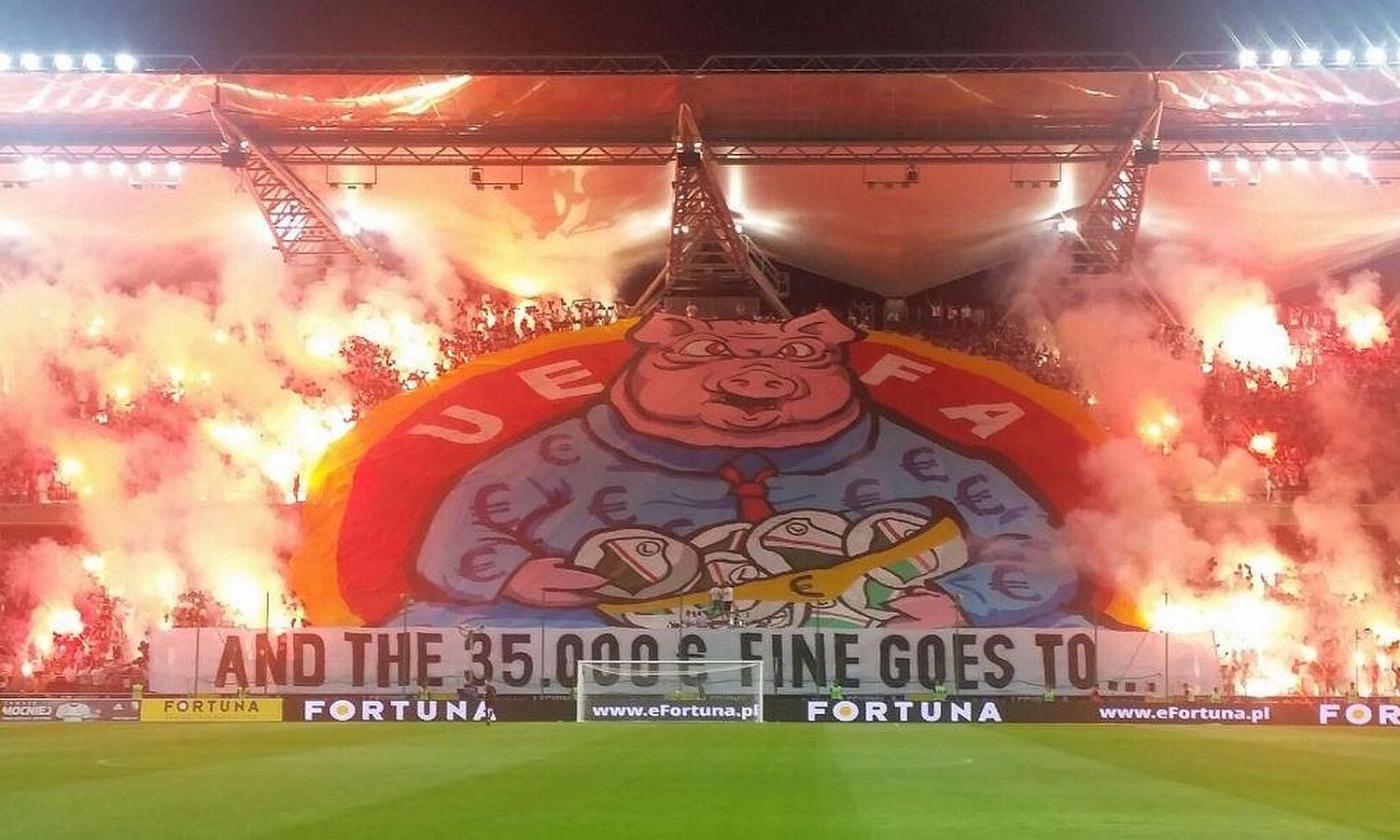 Legia Warsaw ultras respond to UEFA fine with another provocative banner