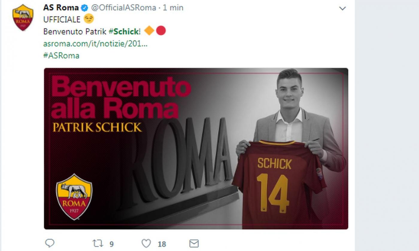 Roma, domani Schick in gruppo 