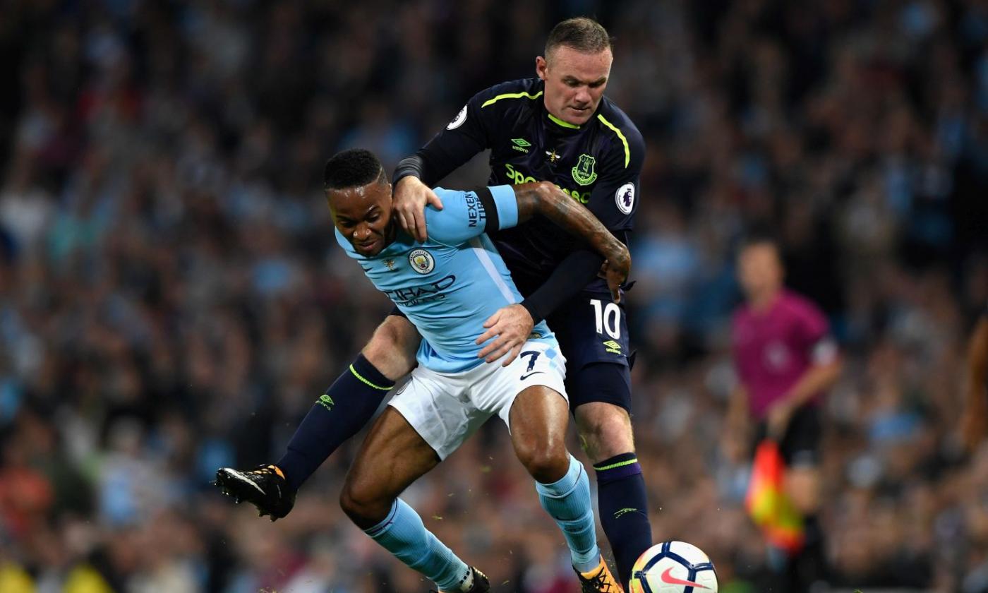 Rooney fa 200 gol in Premier, Sterling risponde: Manchester City-Everton 1-1