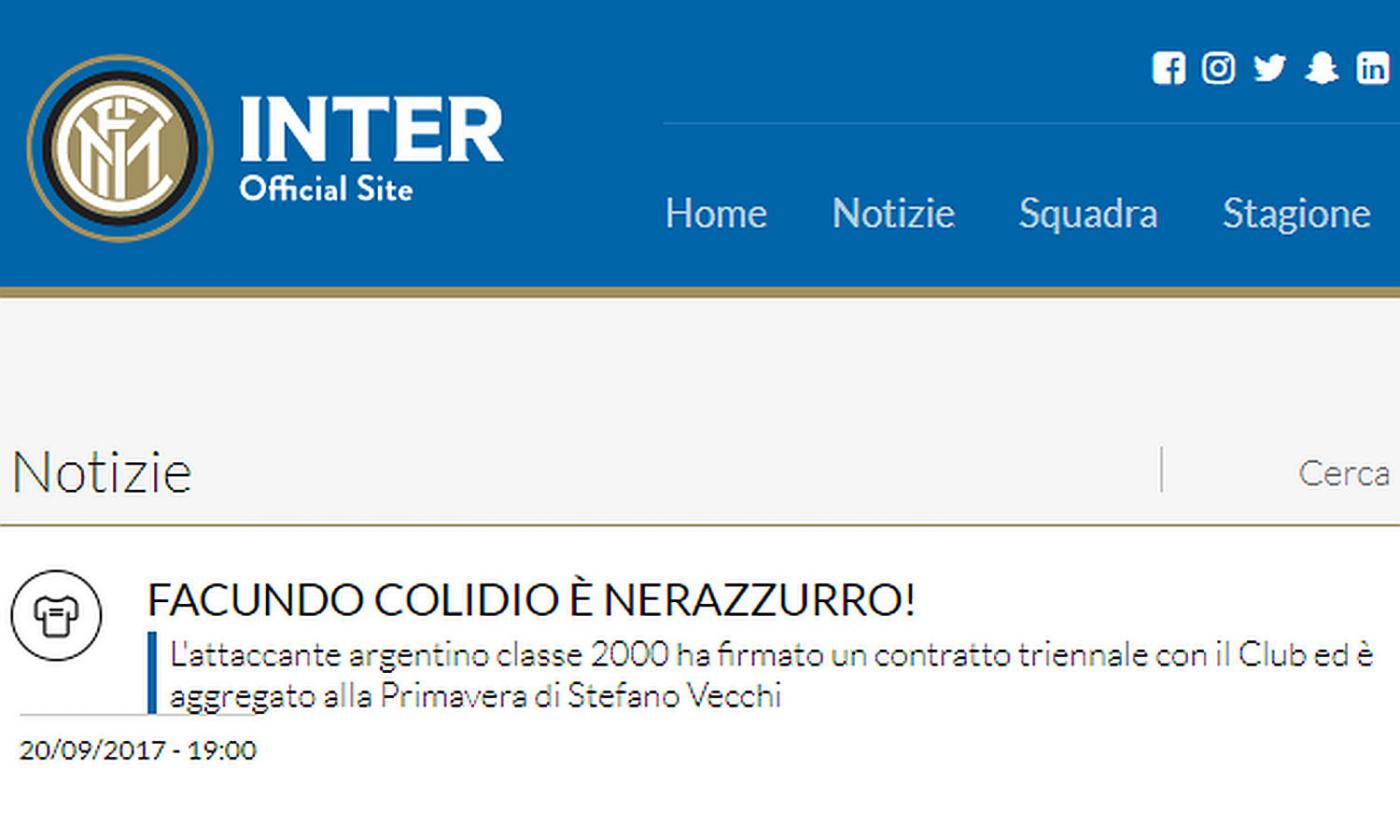 Inter, ora è UFFICIALE: ecco Colidio