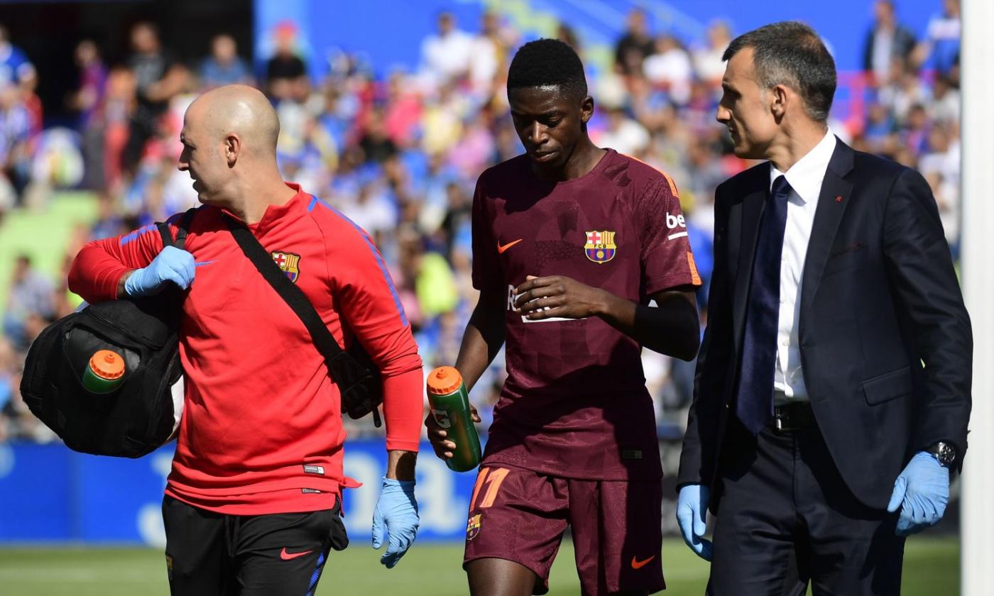 Barcellona, Dembelé ko come Neymar: stesso avversario e stesso minuto. Valverde: 'Ecco le alternative' VIDEO