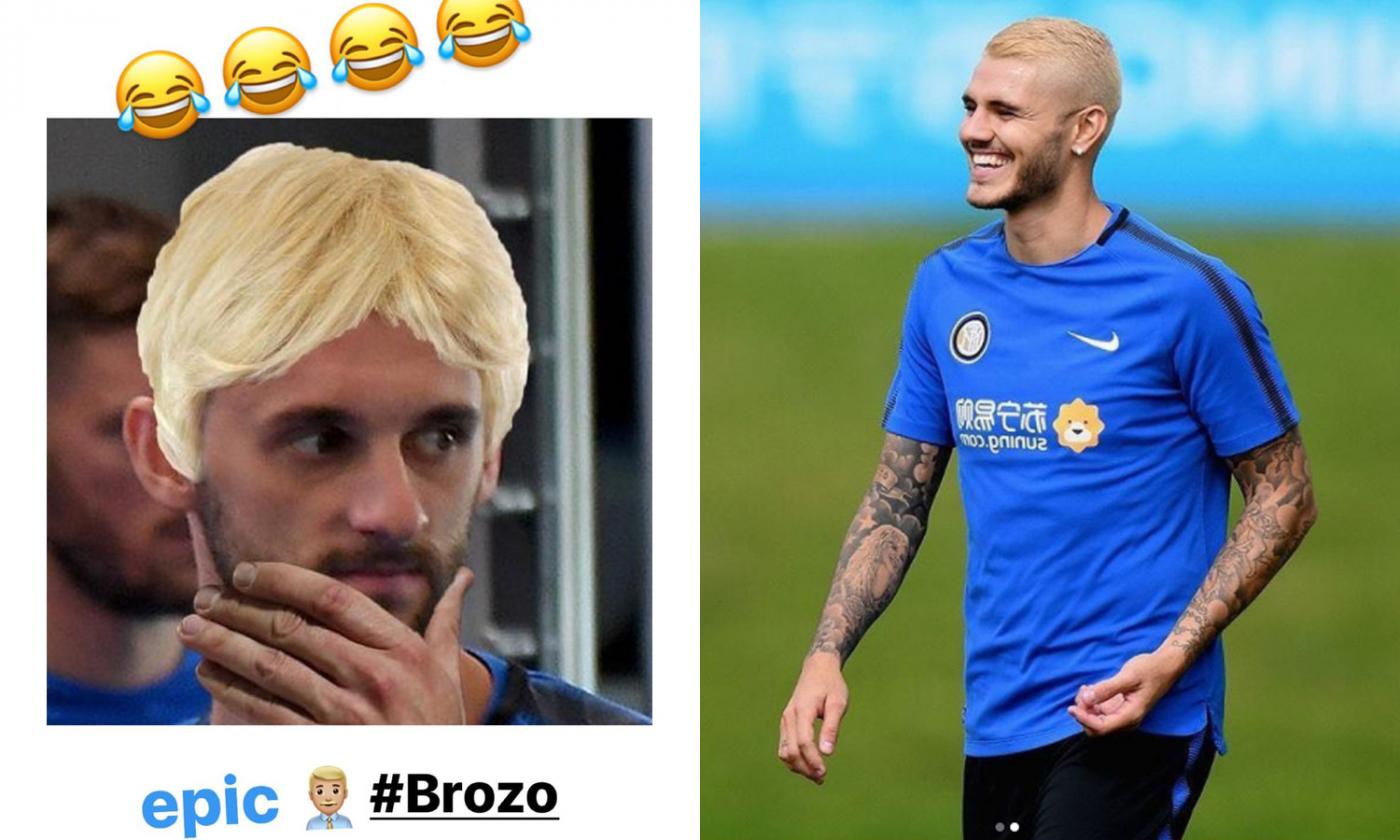 Icardi biondo, i compagni e il web si scatena. Da 'Super Saiyan' a 'EpicBrozo' e anche Spalletti... FOTO