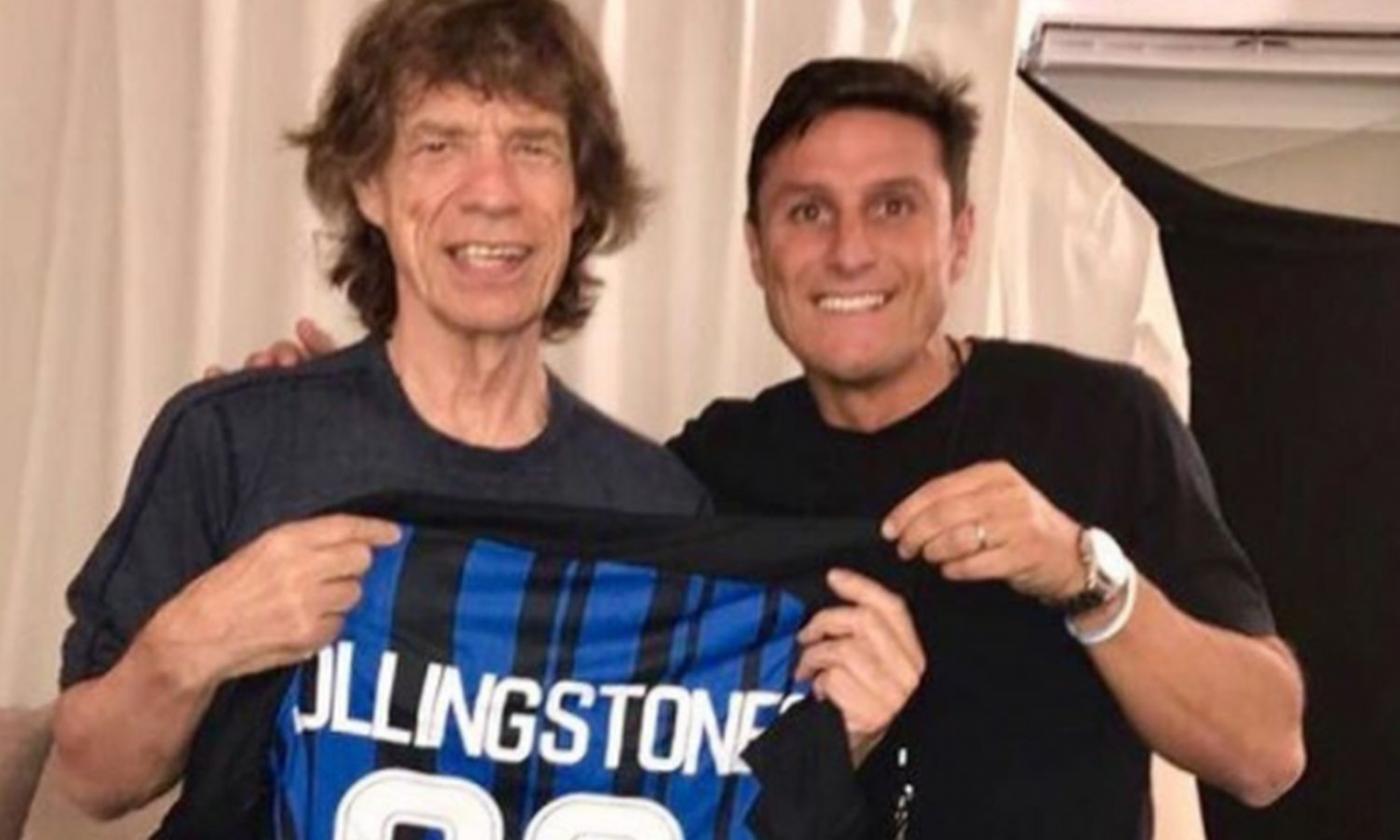 Inter, Zanetti con Mick Jagger: ironia sul derby col 'Diavolo'...