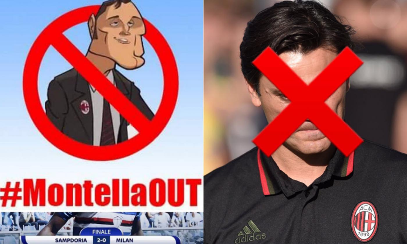 Milan, sul web si è scatenato il #Montellaout: i tifosi vogliono l'esonero FOTO