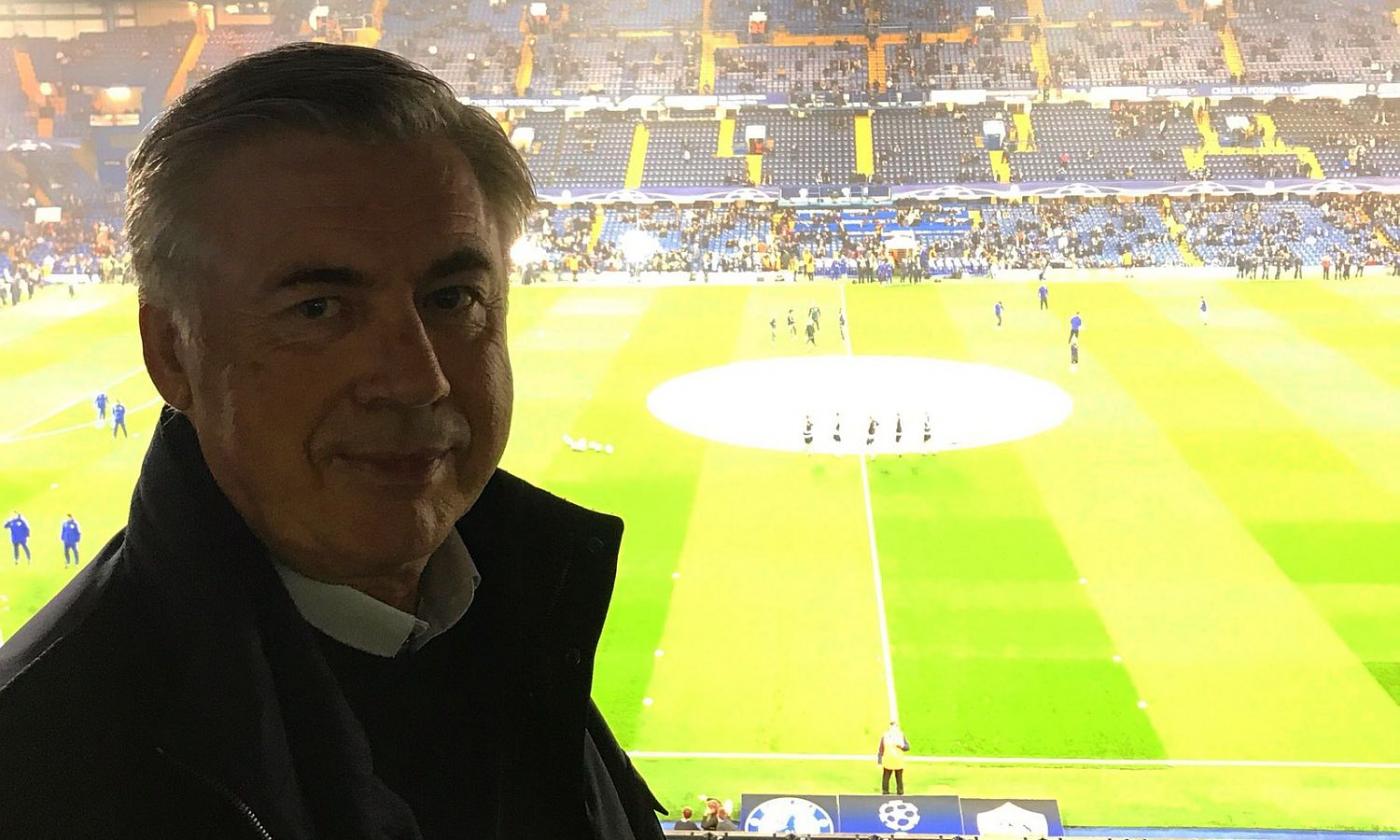 Chelsea-Roma, anche Ancelotti in tribuna. Sguardo sul futuro? FOTO