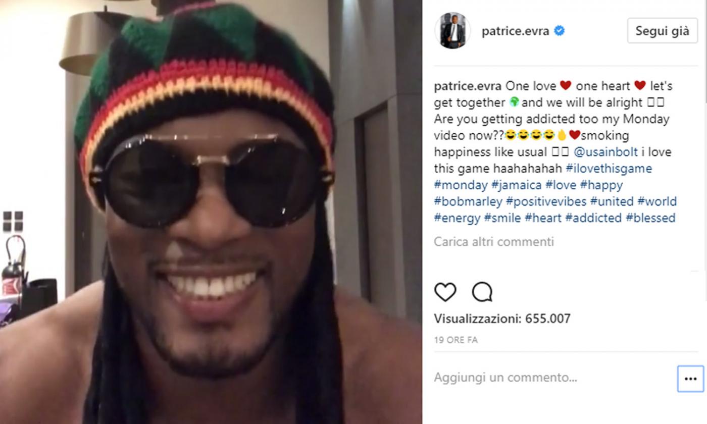 Evra show: si traveste da Bob Marley: 'One love, one heart', finti rasta e quel gesto... VIDEO