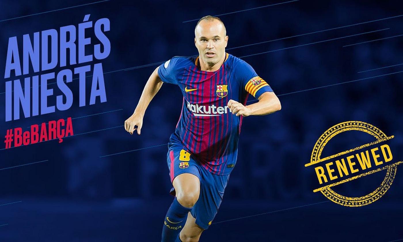 Barcellona, UFFICIALE: rinnovo a vita per Iniesta. Sfuma l'ipotesi Juve VIDEO