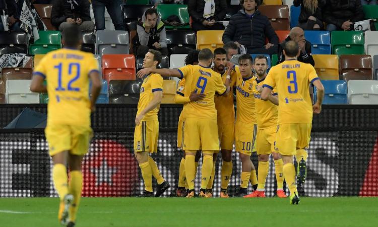 Juve cuore e grinta: in 10 dal 26' vince 6-2 contro l'Udinese. Napoli a 3 punti