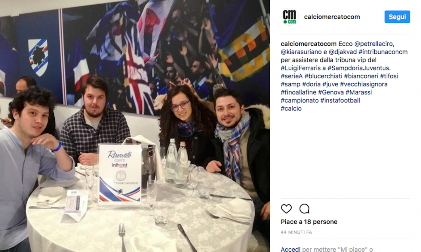 #intribunaconcm: i vincitori del contest si godono Sampdoria-Juventus FOTO