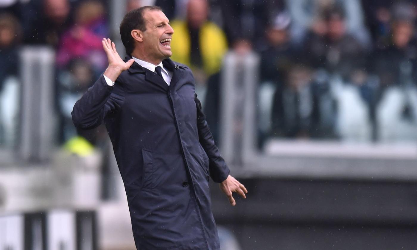 Juve, Allegri furioso: calcia una bottiglietta in panchina VIDEO