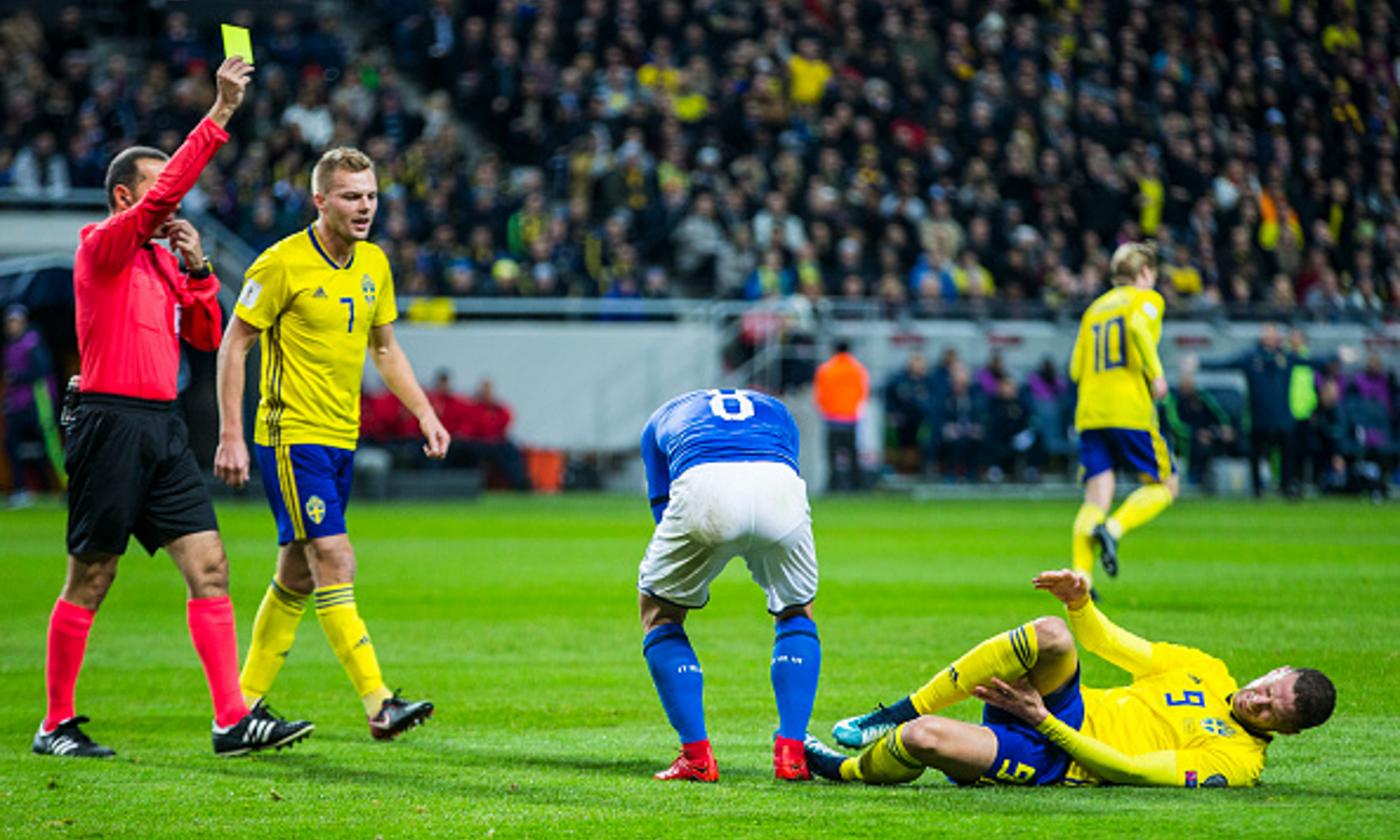 Moviola Svezia-Italia: Berg e Toivonen alzano il gomito, squalificato Verratti