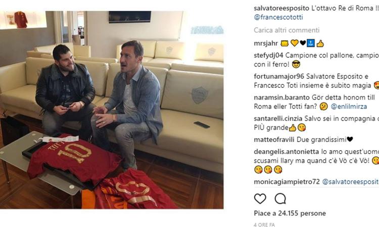Genny Savastano fa visita a Totti: 'L'ottavo re di Roma'