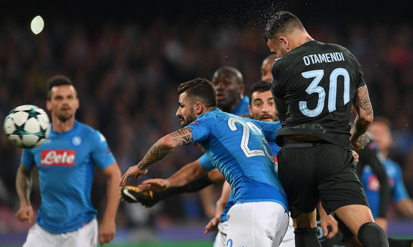 Napoli: presi 6 gol di testa su 17, Otamendi e Stones come Sergio Ramos