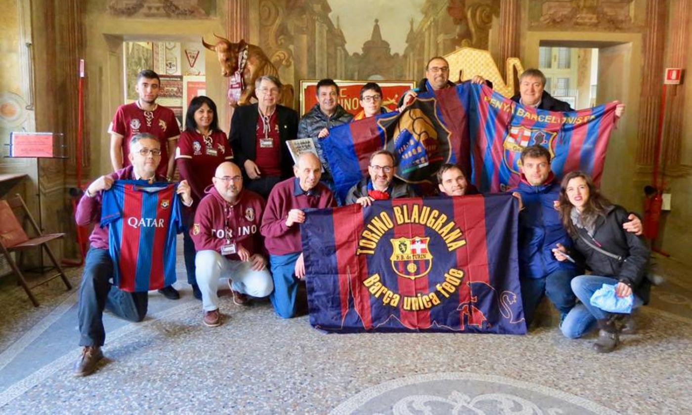 Barcellona, prima della sfida con la Juve i tifosi visitano il museo del Torino