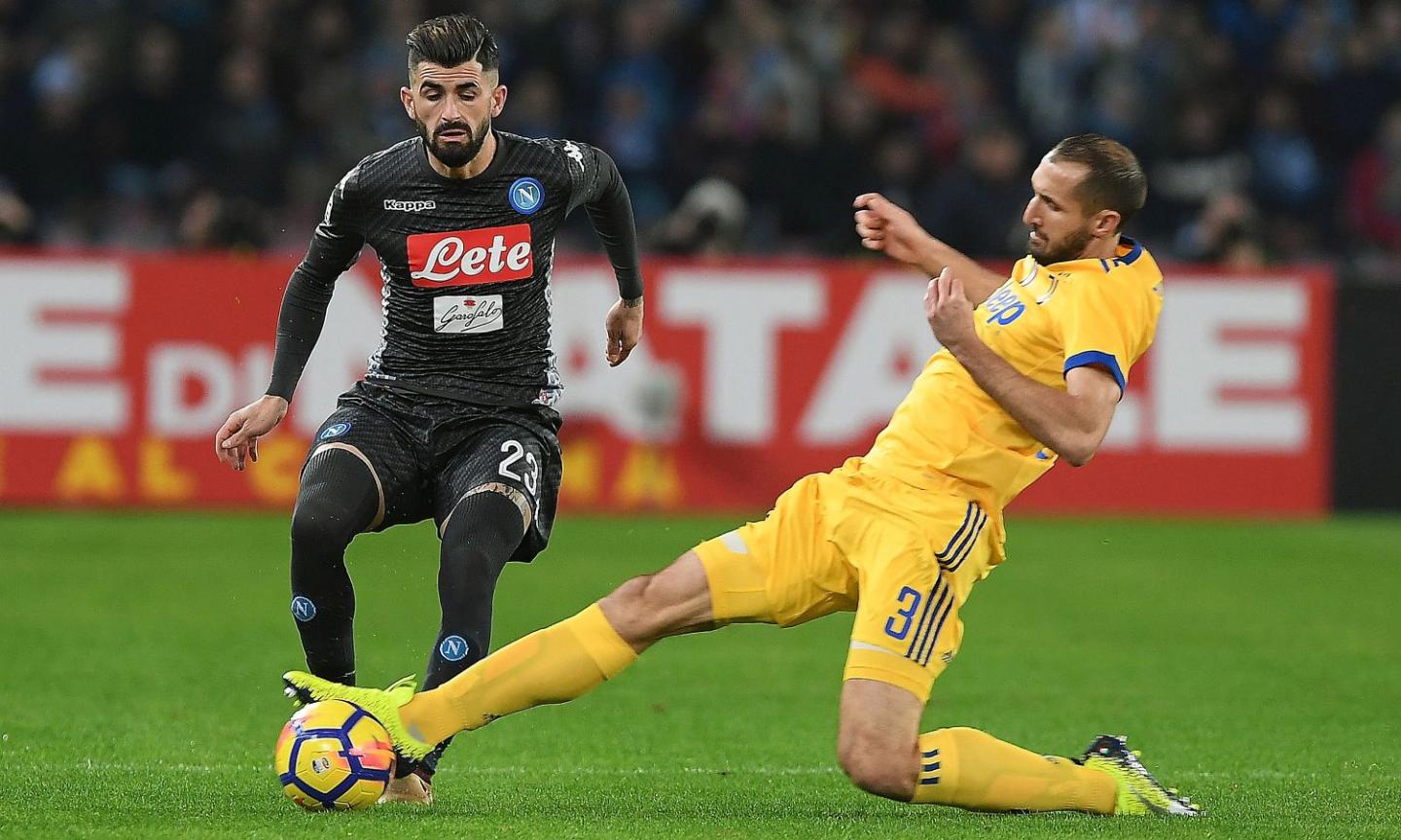 Napoli-Juve, Chiellini al 45': 'Ci siamo, ma 50 minuti qui sono lunghissimi'