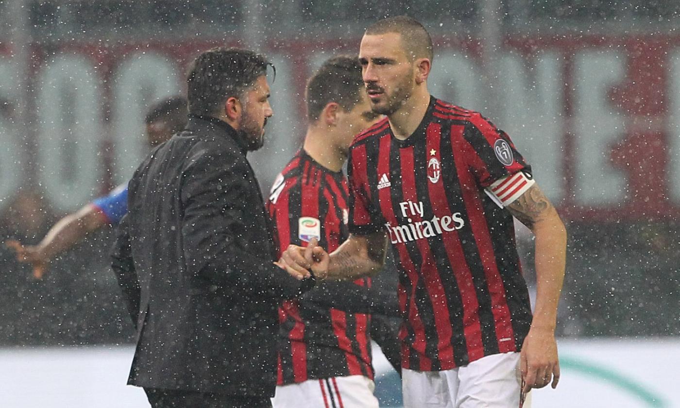 Milan, Gattuso non blocca Bonucci: 'Ha un desiderio e deve parlarne con il club'