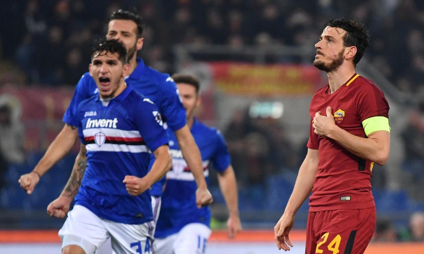 Florenzi spreca, Zapata punisce: Roma ko fra i fischi con la Samp. E' crisi nera