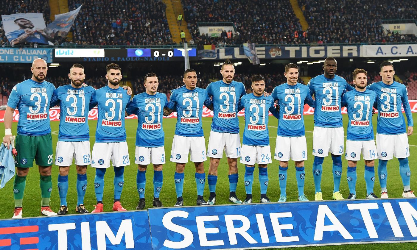 Napoli, tutti in campo con la maglia di Ghoulam: 'Grazie, torno il prima possibile'