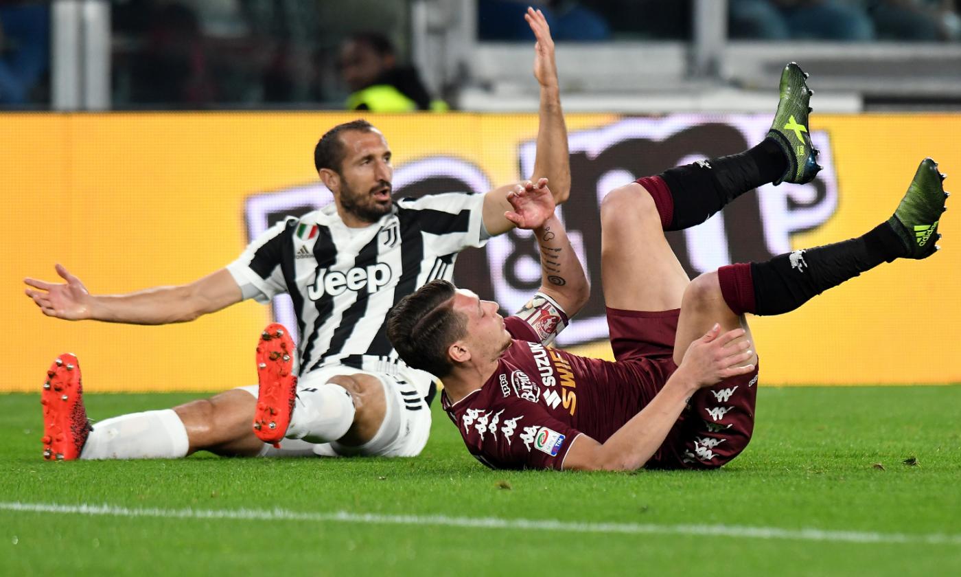 Juventus: Chiellini a rischio squalifica con la prova tv per la manata a Belotti