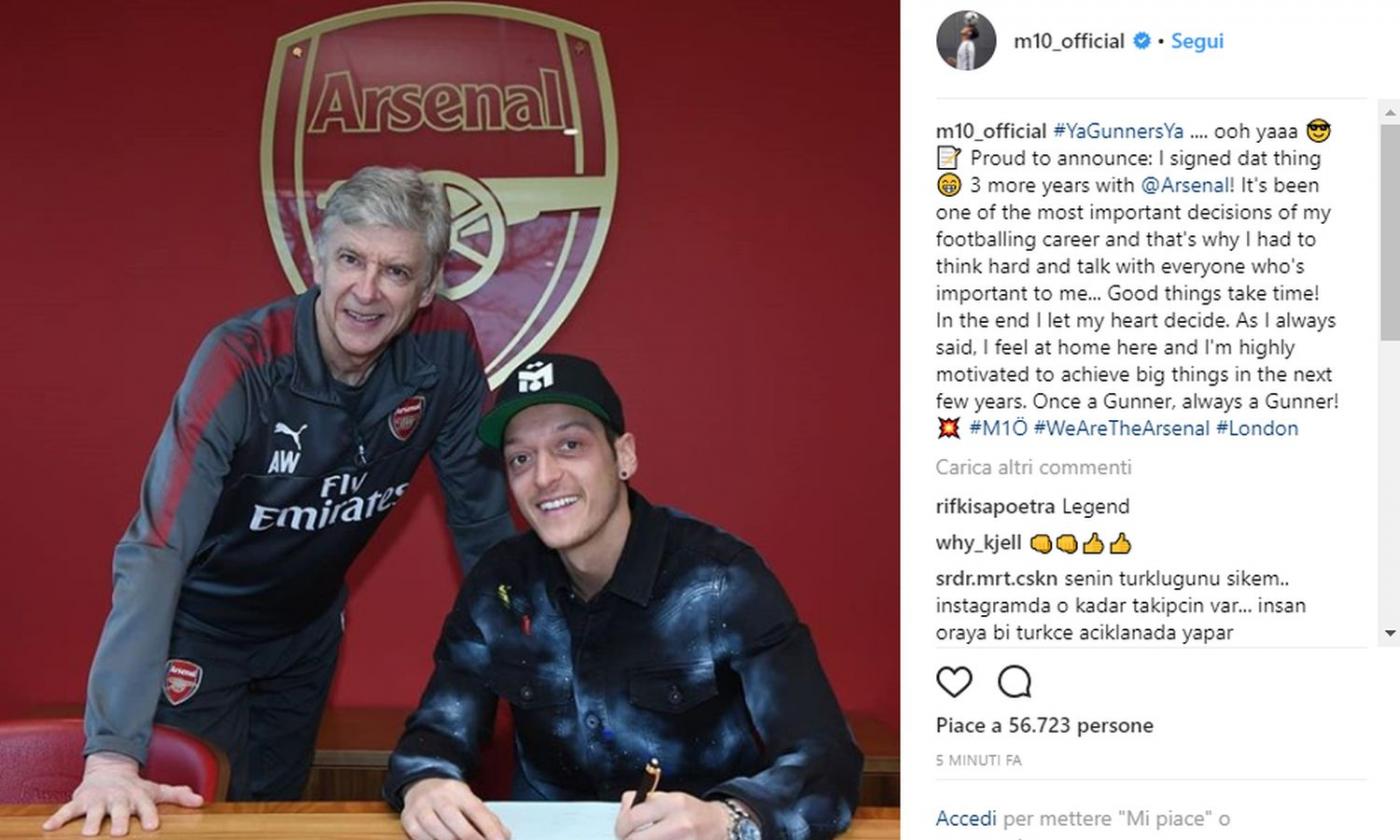 Arsenal, UFFICIALE: rinnova Ozil